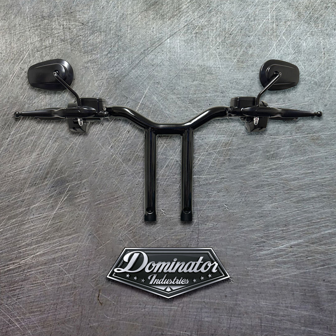 Dominator Industries 1 1/4 Pre-Wired 12 Meathook Bar Ape Hanger Handlebar Compatible with 2014-2023 Harley-Davidson Bagger Touring Electra, Street