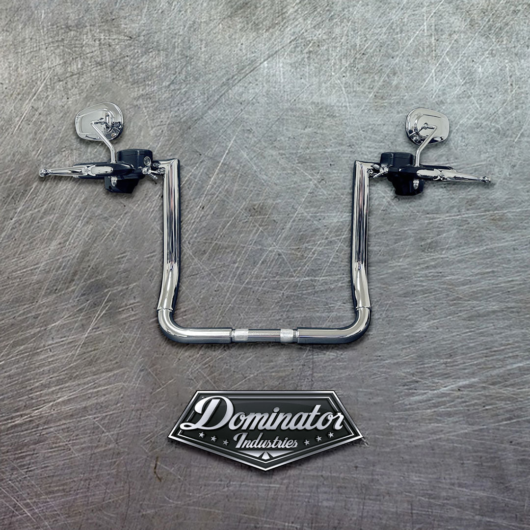 18 Meathook Ape Hangers for 2013-2023 Harley-Davidson Breakout in Gloss Black | Dominator Industries