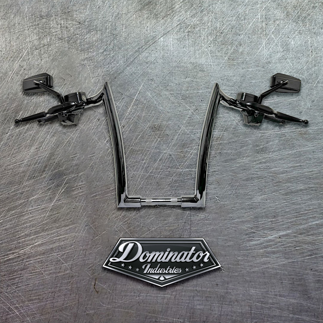  Dominator Industries 1 1/4 PRE-WIRED 10 Meathook Bar Ape  Hangers Handlebars Compatible With 2014-2023 Harley-Davidson Bagger Touring  Electra & Street Glide (Chrome) Heated Grip Option : Automotive