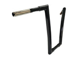 Miter Cut Ape Hanger Bars, 1 1/4 Inch Diameter, 16 Inch Rise, Gloss Black