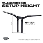 Dominator Pullback Riser & 1 1/4" Moto Bar Combination All In One Complete Kit for 2015-2023 Road Glide Models (10" Classic Chrome)