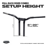 Dominator Pullback Riser & 1 1/4" Moto Bar Combination for 2023 CVO & 2024 Road Glide Models (Gloss Black)