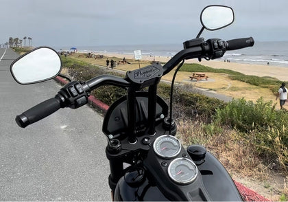 Dominator Pullback Riser & 1 1/4" Moto Bar Combination for 2018-2021 Low Rider S. (Gloss Black)