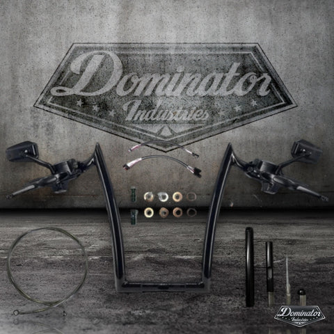 Prewired 2008-2013 Big Daddy 1½ Miter Bagger/Touring Apes for Street Glide in Gloss Black | Dominator Industries
